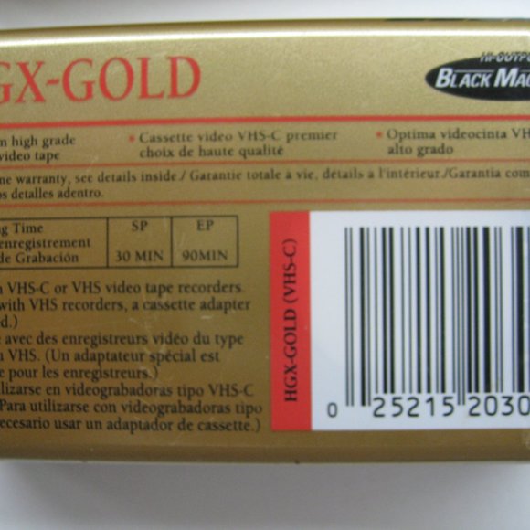 2 Maxell HGX-Gold TC-30 Premium High Grade Camcorder Blank Video Tape VHS-C NEW - Picture 4 of 9